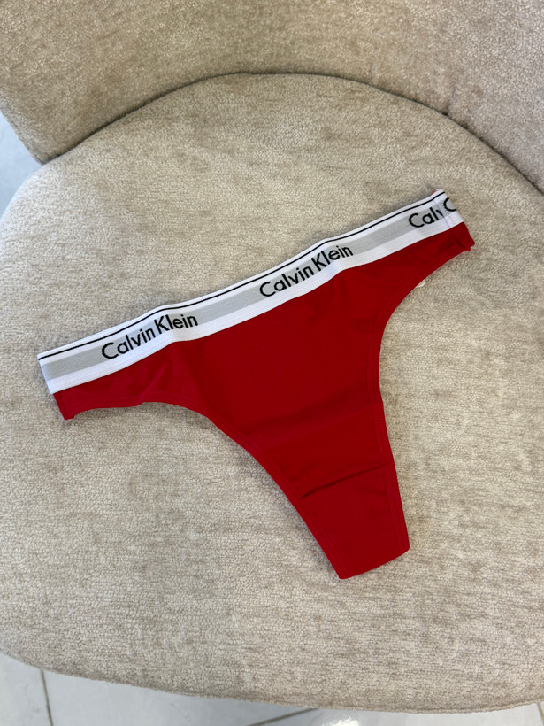 شورت بکلس زنانه Calvin Klein نخی با کمر کشی لوگودار قرمز