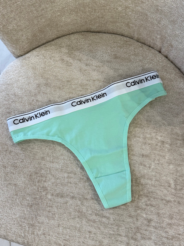شورت بکلس زنانه Calvin Klein نخی با کمر کشی لوگودار سبز نعنایی