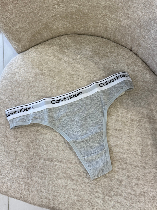شورت بکلس زنانه Calvin Klein نخی با کمر کشی لوگودار طوسی