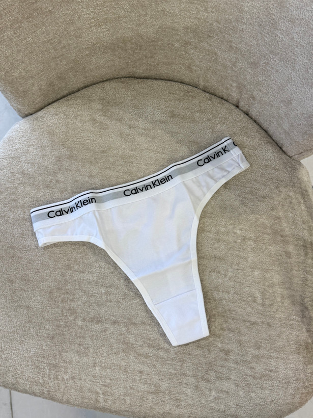شورت بکلس زنانه Calvin Klein نخی با کمر کشی لوگودار سفید