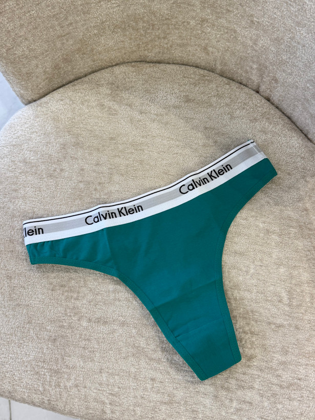شورت بکلس زنانه Calvin Klein نخی با کمر کشی لوگودار سبز پترولی