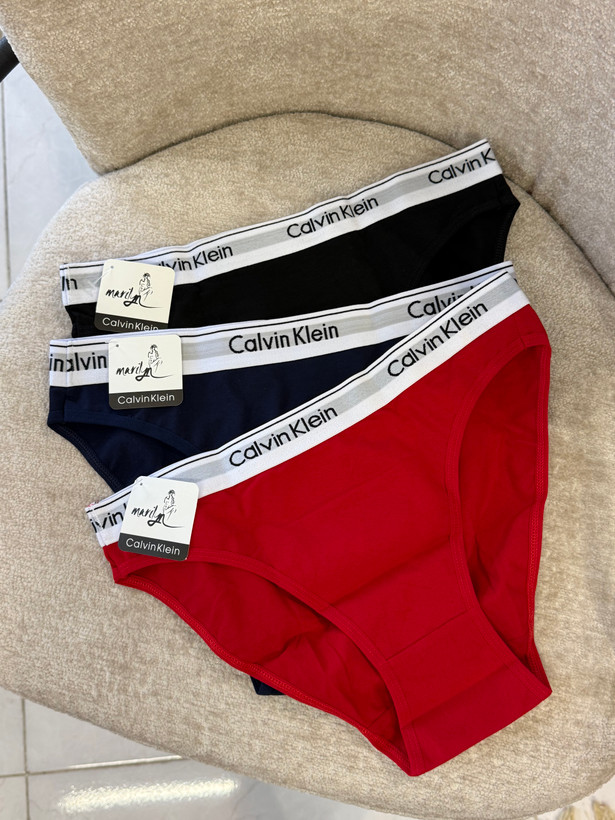 شورت اسلیپ زنانه Calvin Klein نخی با کمر کشی لوگودار نمای روبرو