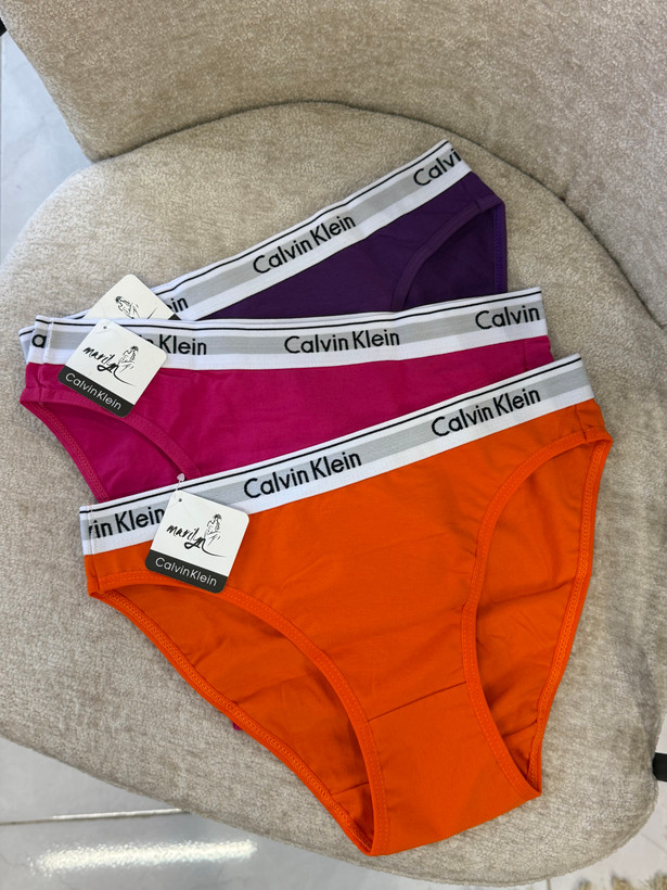 شورت اسلیپ زنانه Calvin Klein نخی با کمر کشی لوگودار نمای روبرو