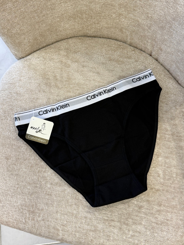 شورت اسلیپ زنانه Calvin Klein نخی با کمر کشی لوگودار مشکی