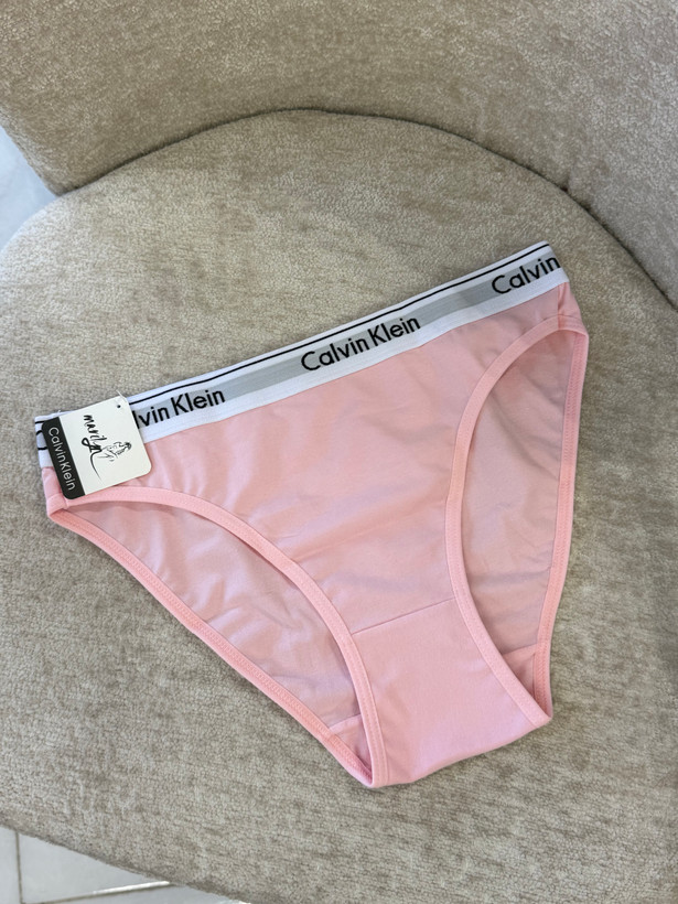 شورت اسلیپ زنانه Calvin Klein نخی با کمر کشی لوگودار بیبی پینک